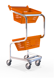 Carrinho de Compras Fácil, com encaixe para 2 cestas de compras plásticas (não inclusas)